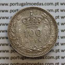 100 réis 1910 prata D. Manuel II, tostão prata 1910, World Coins Portugal KM548. (MBC)