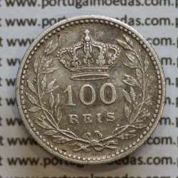 100 réis 1910 prata D. Manuel II, tostão prata 1910, World Coins Portugal KM548. (MBC)