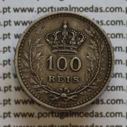 Moeda 100 réis 1910 prata D. Manuel II, tostão prata 1910, World Coins Portugal KM548. (MBC)
