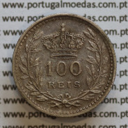 Moeda 100 réis 1910 prata D. Manuel II, tostão prata 1910, World Coins Portugal KM548. (BC)