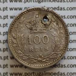 Moeda 100 réis 1910 prata D. Manuel II, tostão prata 1910, World Coins Portugal KM548. (REG) Moeda 100 réis 1910 prata D. Manuel II, tostão prata 1910, World Coins Portugal KM548. (REG)