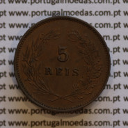Moeda 5 réis 1910 bronze D. Manuel II, World Coins Portugal KM555. (MBC+)