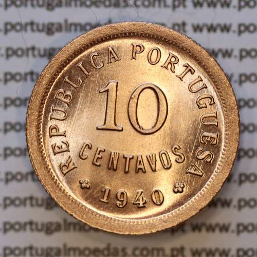 coin of 10 centavos 1940 Bronze, ten centavos 1940 bronze Portuguese Republic, (Superb), World Coins Portugal KM 573