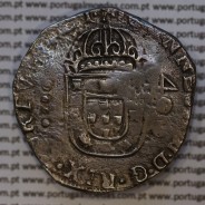 Portugal, silver coin with countermarked of 500 Réis of D. Afonso VI 1656-1667, on Cruzado Mint Lisboa of D. João IV 1640-1656
