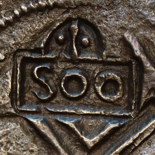 Cruzado prata de D. João IV, com carimbo "S00" de 500 Réis de D. Afonso VI,  World Coins Portugal KM 437.1