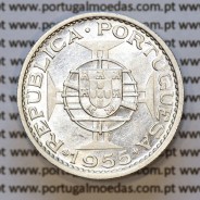 Moeda 10$00 prata 1955 Angola, "10 escudos prata 1955" (MBC) - World Coins Angola KM 73