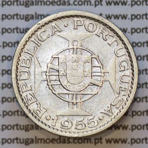 Moeda 10$00 prata 1955 Angola, "10 escudos prata 1955" (BC/MBC-) - World Coins Angola KM 73