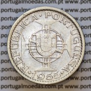Moeda 10$00 prata 1955 Angola, "10 escudos prata 1955" (BC/MBC-) - World Coins Angola KM 73