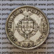 Moeda 10$00 prata 1955 Angola, "10 escudos prata 1955" (BC/MBC-) - World Coins Angola KM 73
