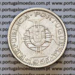 Moeda 10$00 prata 1955 Angola, "10 escudos prata 1955" (BC/MBC-) - World Coins Angola KM 73