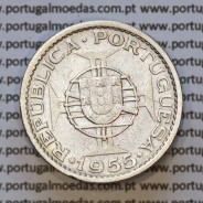 Moeda 10$00 prata 1955 Angola, "10 escudos prata 1955" (BC/MBC-) - World Coins Angola KM 73