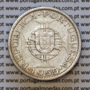 Moeda 10$00 prata 1955 Angola, "10 escudos prata 1955" (BC/MBC-) - World Coins Angola KM 73
