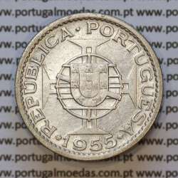 Moeda 10$00 prata 1955 Angola, "10 escudos prata 1955" (BC/MBC-) - World Coins Angola KM 73