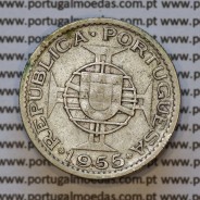 Moeda 10$00 prata 1955 Angola, "10 escudos prata 1955" (BC/MBC-) - World Coins Angola KM 73