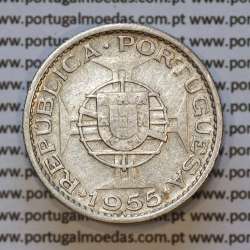 Moeda 10$00 prata 1955 Angola, "10 escudos prata 1955" (BC/MBC-) - World Coins Angola KM 73