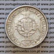 Moeda 10$00 prata 1955 Angola, "10 escudos prata 1955" (BC/MBC-) - World Coins Angola KM 73