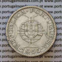 Moeda 10$00 prata 1955 Angola, "10 escudos prata 1955" (MBC) - World Coins Angola KM 73