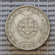 Moeda 10$00 prata 1955 Angola, "10 escudos prata 1955" (MBC) - World Coins Angola KM 73