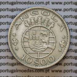 Moeda 10$00 prata 1955 Angola, "10 escudos prata 1955" (MBC) - World Coins Angola KM 73