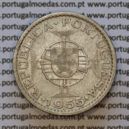 Moeda 10$00 prata 1955 Angola, "10 escudos prata 1955" (BC/MBC-) - World Coins Angola KM 73
