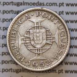 Moeda 2$50 Cupro-níquel 1952 Moçambique, "dois escudos e cinquenta centavos 1952 " (MBC) - World Coins Mozambique KM 78