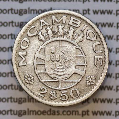 Moeda 2$50 Cupro-níquel 1952 Moçambique, "dois escudos e cinquenta centavos 1952 " (MBC) - World Coins Mozambique KM 78