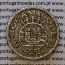 Moeda 2$50 Cupro-níquel 1952 Moçambique, "dois escudos e cinquenta centavos 1952 " (MBC) - World Coins Mozambique KM 78