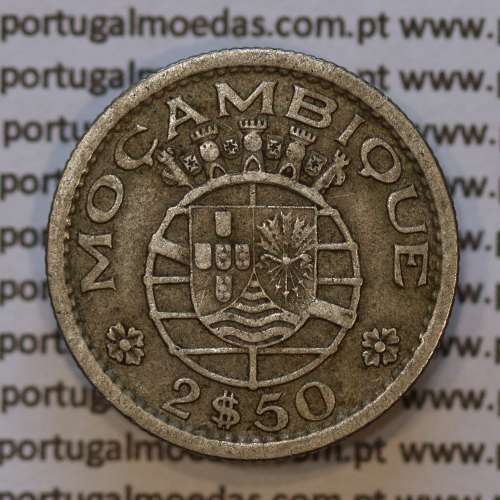 Moeda 2$50 Cupro-níquel 1952 Moçambique, "dois escudos e cinquenta centavos 1952 " (MBC) - World Coins Mozambique KM 78