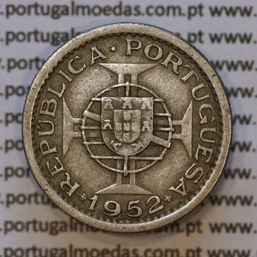 Moeda 2$50 Cupro-níquel 1952 Moçambique, "dois escudos e cinquenta centavos 1952 " (MBC) - World Coins Mozambique KM 78