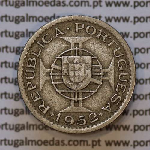 Moeda 2$50 Cupro-níquel 1952 Moçambique, "dois escudos e cinquenta centavos 1952 " (MBC) - World Coins Mozambique KM 78