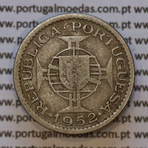 Moeda 2$50 Cupro-níquel 1952 Moçambique, "dois escudos e cinquenta centavos 1952 " (BC) - World Coins Mozambique KM 78