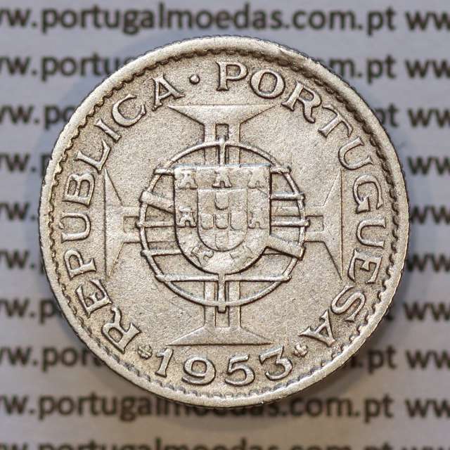 Mozambique, Copper-nickel coin 2.50 escudos1953, 2-1/2 escudos 1953, 2$50 1953 Former Portuguese Colony, (VF), Mozambique KM 78