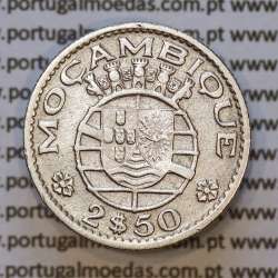 Mozambique, Copper-nickel coin 2.50 escudos1953, 2-1/2 escudos 1953, 2$50 1953 Former Portuguese Colony, (VF), Mozambique KM 78 Mozambique, Copper-nickel coin 2.50 escudos1953, 2-1/2 escudos 1953, 2$50 1953 Former Portuguese Colony, (VF), Mozambique KM 78
