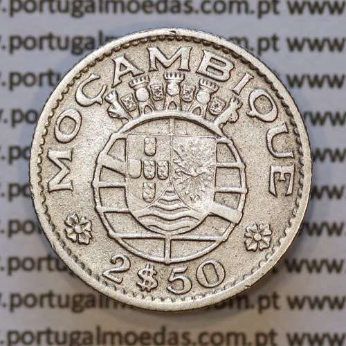 Mozambique, Copper-nickel coin 2.50 escudos1953, 2-1/2 escudos 1953, 2$50 1953 Former Portuguese Colony, (VF), Mozambique KM 78