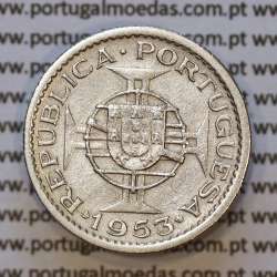Moeda 2$50 Cupro-níquel 1953 Moçambique, "dois escudos e cinquenta centavos 1953 " (MBC) - World Coins Mozambique KM 78