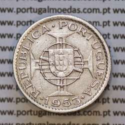 Moeda 2$50 Cupro-níquel 1953 Moçambique, "dois escudos e cinquenta centavos 1953 " (MBC) - World Coins Mozambique KM 78