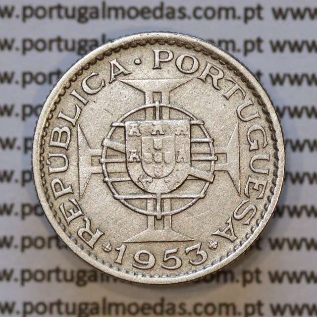 Moeda 2$50 Cupro-níquel 1953 Moçambique, "dois escudos e cinquenta centavos 1953 " (MBC) - World Coins Mozambique KM 78