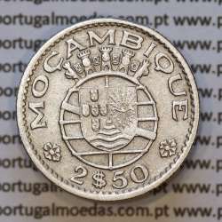 Moeda 2$50 Cupro-níquel 1953 Moçambique, "dois escudos e cinquenta centavos 1953 " (MBC) - World Coins Mozambique KM 78