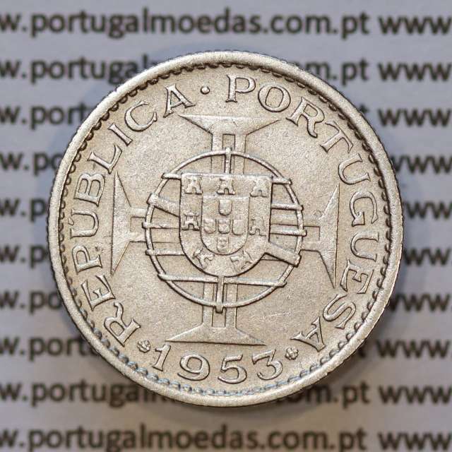 Moeda 2$50 Cupro-níquel 1953 Moçambique, "dois escudos e cinquenta centavos 1953 " (MBC) - World Coins Mozambique KM 78