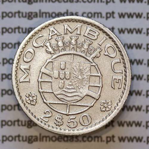 Moeda 2$50 Cupro-níquel 1953 Moçambique, "dois escudos e cinquenta centavos 1953 " (MBC) - World Coins Mozambique KM 78