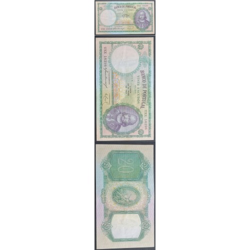 NOTA DE 20 ESCUDOS 1954 ( CIRCULADA ) "20$00 1954 Ch.6 D.ANTONIO LUIZ DE MENEZES - BANCO DE PORTUGAL (25/05/1954)