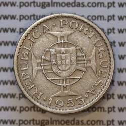 Moeda 2$50 Cupro-níquel 1953 Moçambique, "dois escudos e cinquenta centavos 1953 " (BC) - World Coins Mozambique KM 78