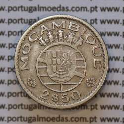 Moeda 2$50 Cupro-níquel 1953 Moçambique, "dois escudos e cinquenta centavos 1953 " (BC) - World Coins Mozambique KM 78