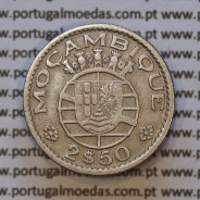 Moeda 2$50 Cupro-níquel 1953 Moçambique, "dois escudos e cinquenta centavos 1953 " (BC) - World Coins Mozambique KM 78