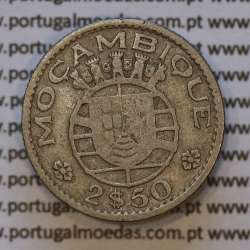 Moeda 2$50 Cupro-níquel 1953 Moçambique, "dois escudos e cinquenta centavos 1953 " (BC) - World Coins Mozambique KM 78