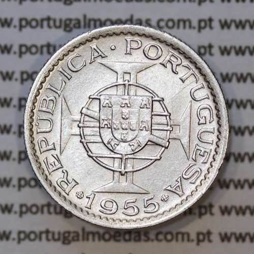 Moeda 2$50 Cupro-níquel 1955 Moçambique, "dois escudos e cinquenta centavos 1955 " (Bela) - World Coins Mozambique KM 78