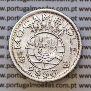 Moeda 2$50 Cupro-níquel 1955 Moçambique, "dois escudos e cinquenta centavos 1955 " (MBC+) - World Coins Mozambique KM 78