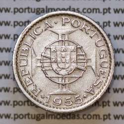 Moeda 2$50 Cupro-níquel 1955 Moçambique, "dois escudos e cinquenta centavos 1955 " (MBC+) - World Coins Mozambique KM 78