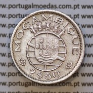 Moeda 2$50 Cupro-níquel 1955 Moçambique, "dois escudos e cinquenta centavos 1955 " (MBC+) - World Coins Mozambique KM 78