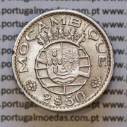 Moeda 2$50 Cupro-níquel 1955 Moçambique, "dois escudos e cinquenta centavos 1955 " (MBC+) - World Coins Mozambique KM 78